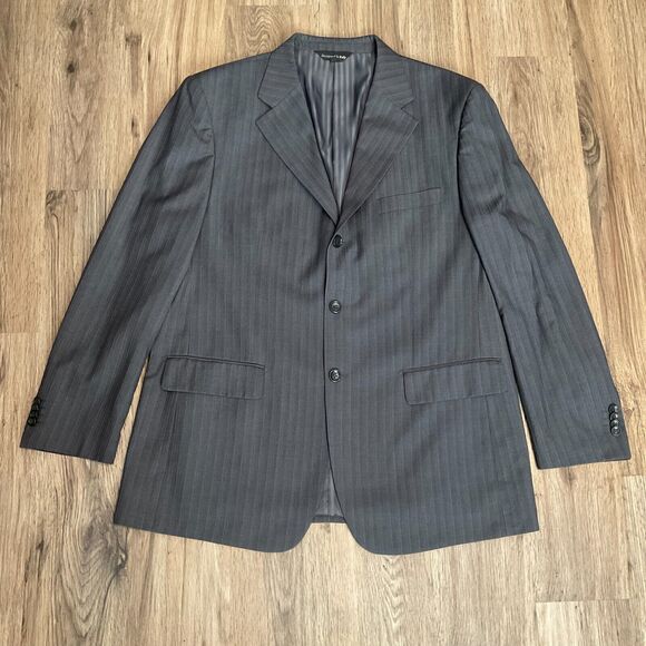 Bocaccio Uomo‎ 44R 38x30 2Pc Dark Gray 3 Button Suit Jacket Pleated Front Pants - Picture 2 of 15